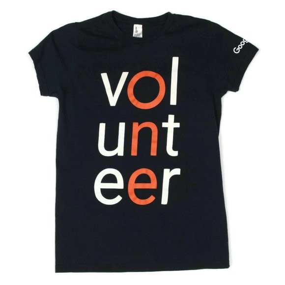 GOOGLE SERVE VOLUNTEER Navy Blue Womens T-Shirt Tee size Small - Picture 2 of 3